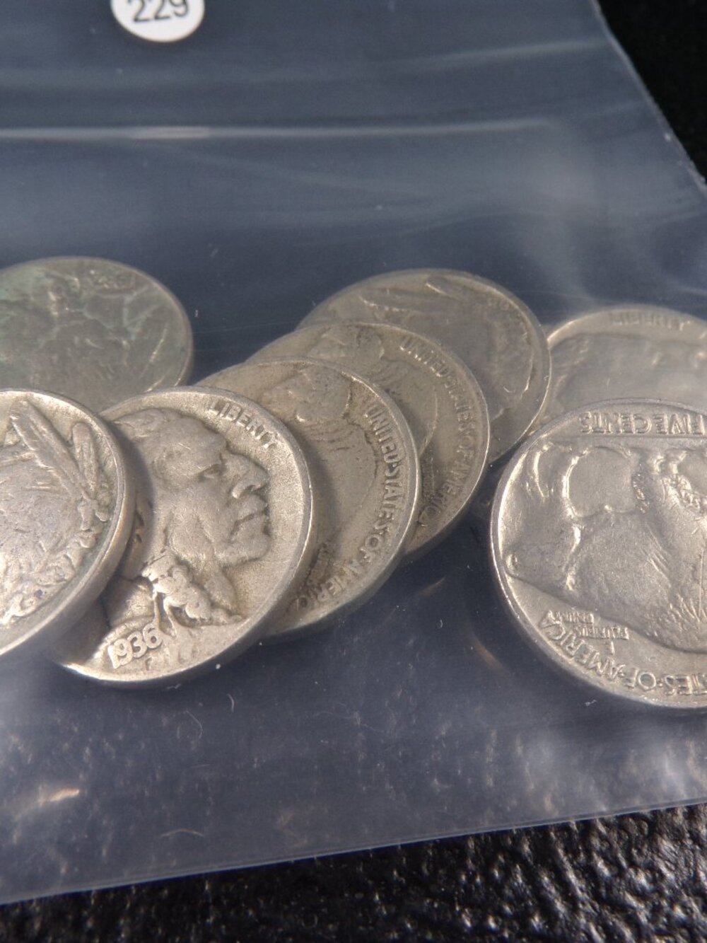 Lot of 10 Buffalo/Indian Head Nickels... Circulated... With Dates